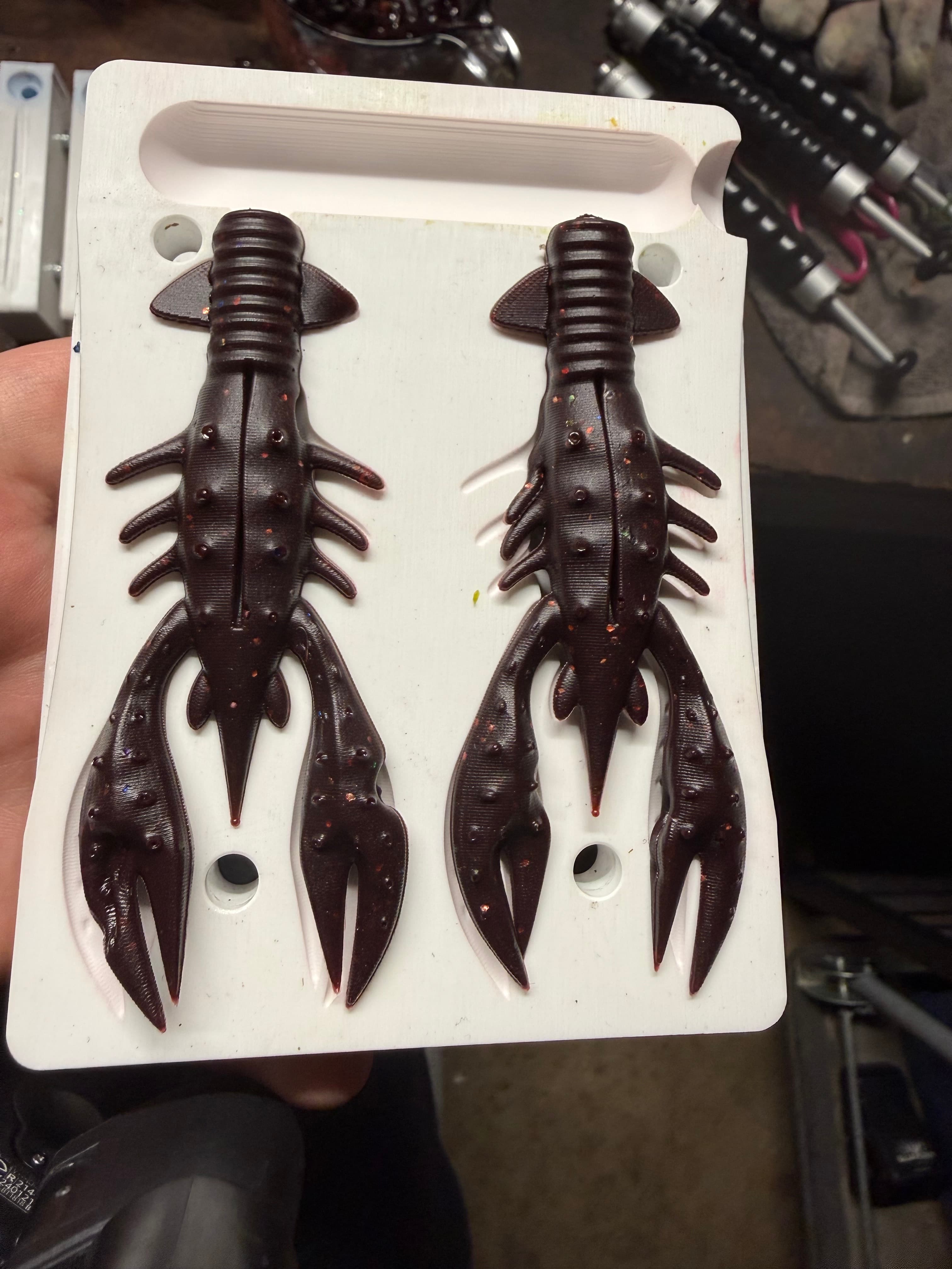 black plum craw with some red flake